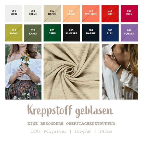 Kreppstoff meterware blown - kreppstoff,